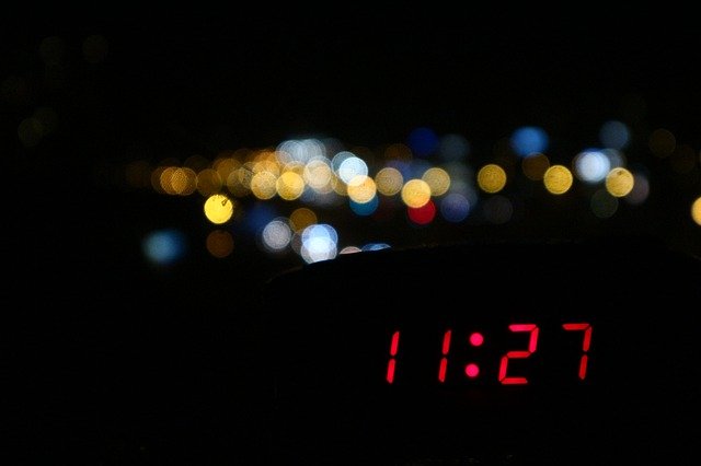 clock showing night time