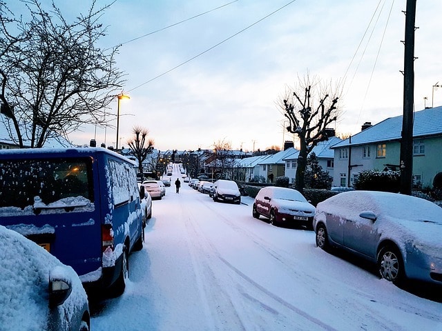 london street in winter